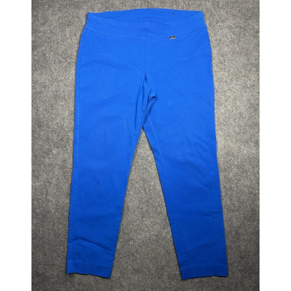 INC International Concepts Women's 16W Blue Pull On Slim Ankle Pants Stretch